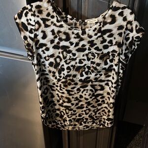 Zara Black and Gray Fitted Cap Sleeve Blouse